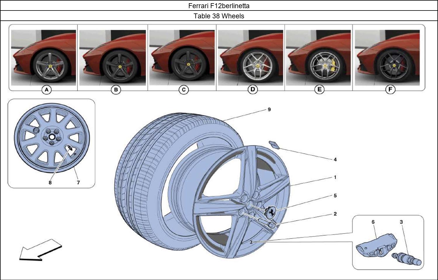 Ferrari Parts Ferrari F12berlinetta Table 38 Wheels