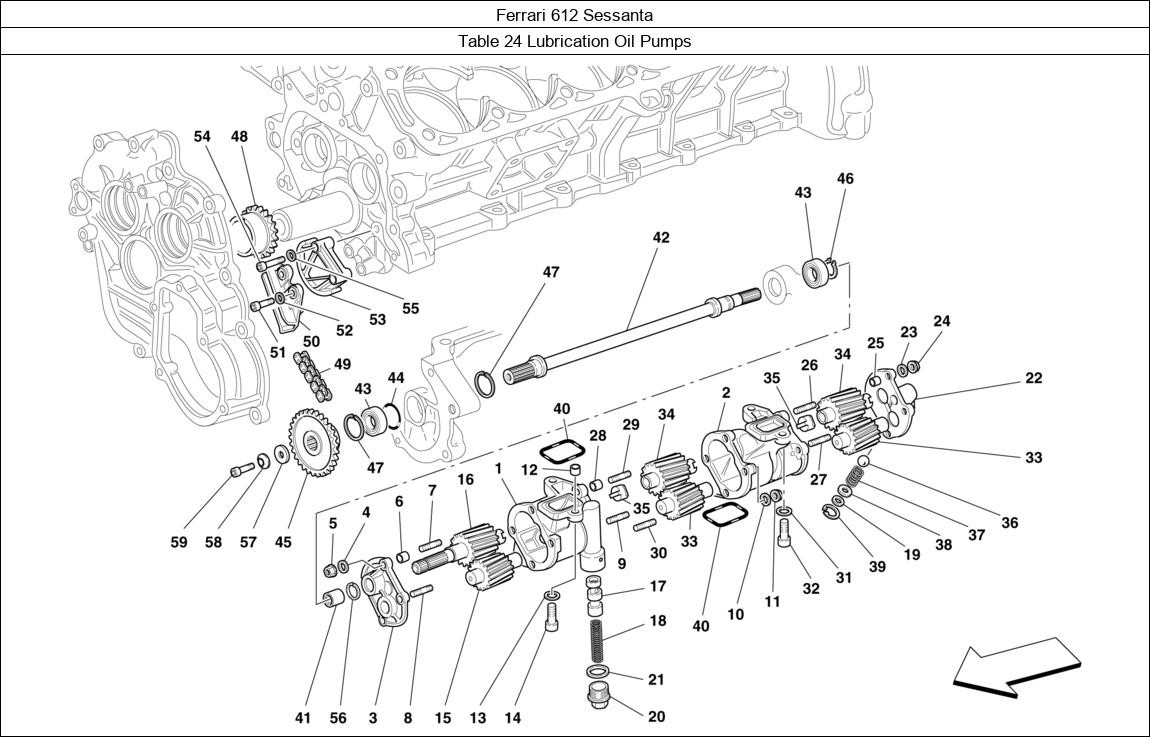 Ferrari Parts Ferrari 612 Sessanta Table 24 Lubrication Oil Pumps