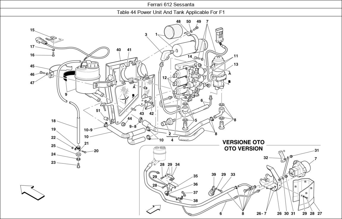 Ferrari Parts Ferrari 612 Sessanta Table 44 Power Unit And Tank Applicable For F1