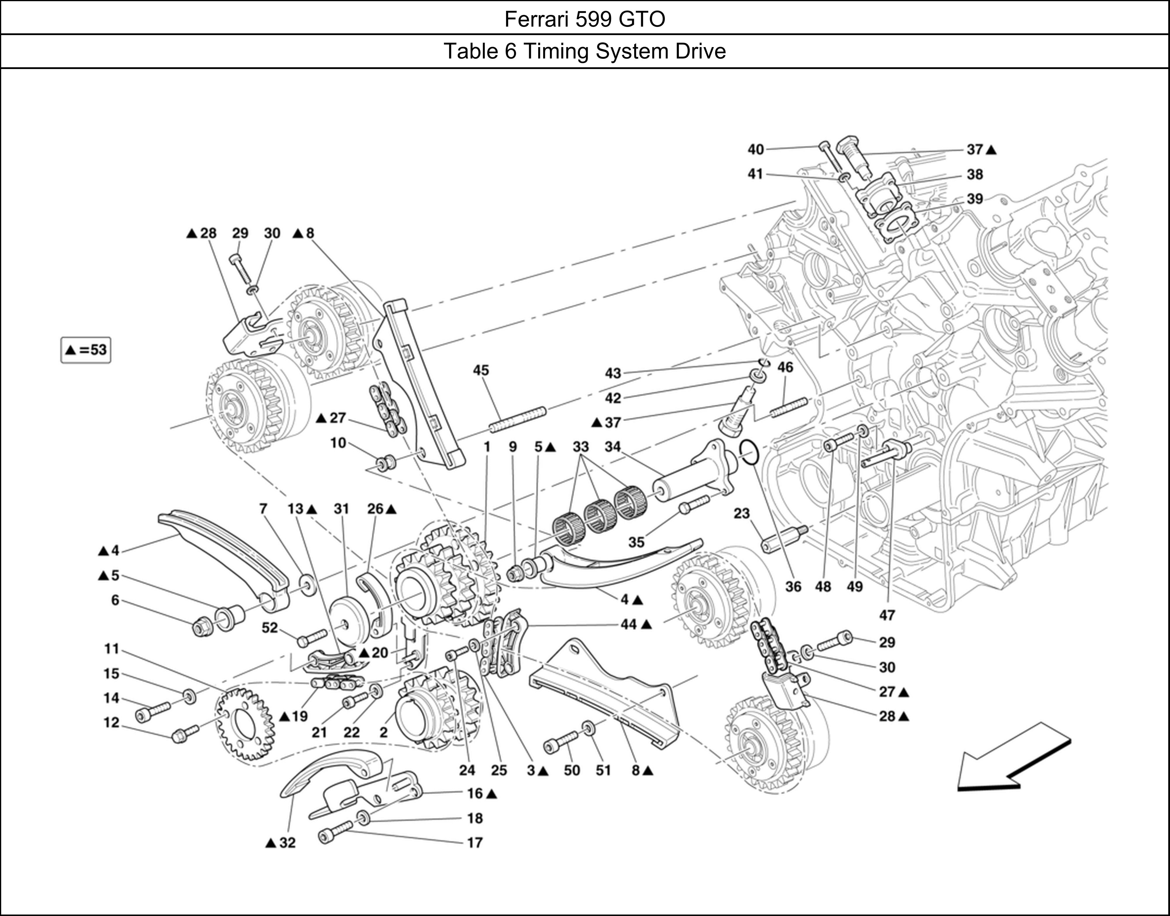 Ferrari Parts Ferrari 599 GTO Table 6 Timing System Drive