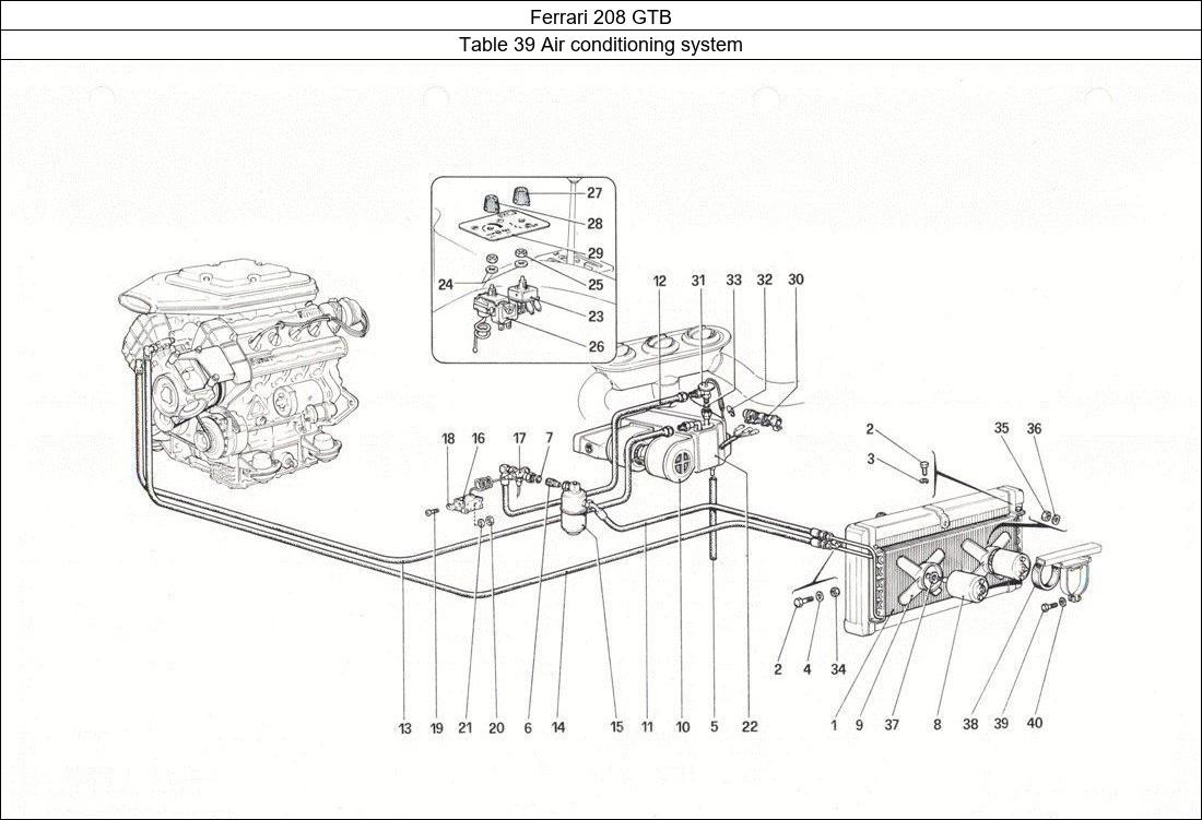 Ferrari Parts Ferrari 208 GTB Table 39 Air conditioning system